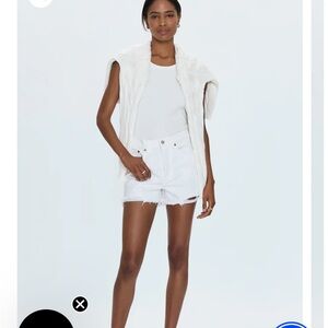 Pistola High-Rise White Denim Cutoff Shorts needs to be washed some dirt see pic